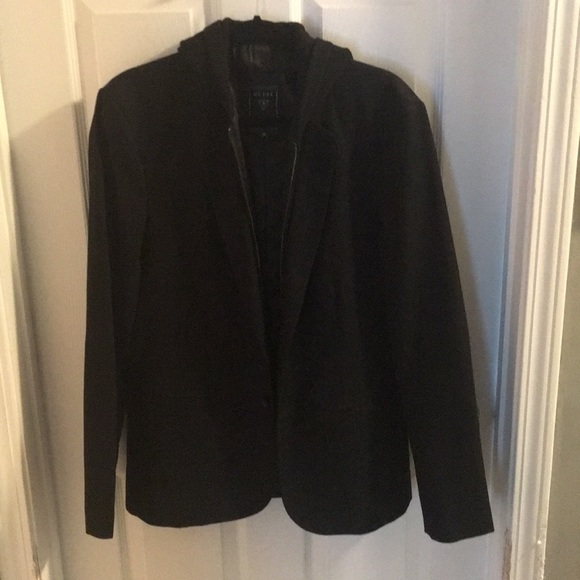 Guess Other - Guess Men’s M Black Jacket w/ Zip Hoodie NEW